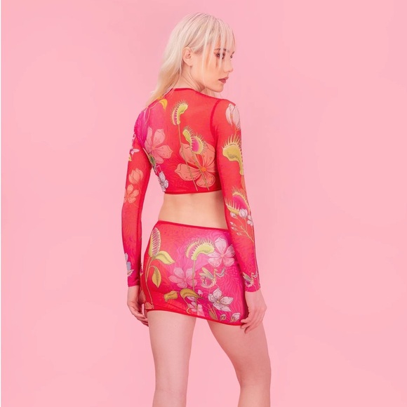 Burning Man/Festival Bandika Two piece Cutout Mesh Set - Picture 3 of 6